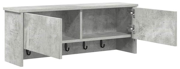 Fali Kabáthorog polcokkal Beton Szürke 80 x 20 x 30 cm Faanyag