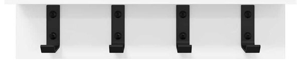 Fali Kabáthorog polcokkal Fehér 40 x 10.5 x 10.5 cm Faanyag