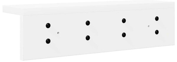 Fali Kabáthorog polcokkal Fehér 40 x 10.5 x 10.5 cm Faanyag