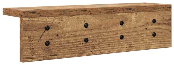 Fali Kabáthorog tárolóval Öreg fa 40 x 10,5 x 10,5 cm Faanyag