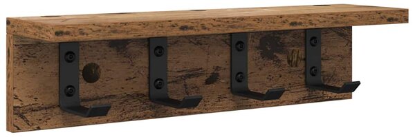 Fali Kabáthorog tárolóval Öreg fa 40 x 10,5 x 10,5 cm Faanyag