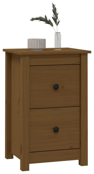 Mézbarna tömör fenyőfa éjjeliszekrény 40 x 35 x 61,5 cm
