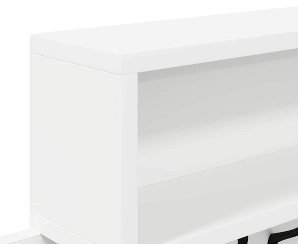 Fali Kabáthorog polcokkal Fehér 100 x 12 x 43,5 cm Faanyag