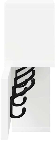 Fali Kabáthorog polcokkal Fehér 100 x 12 x 43,5 cm Faanyag