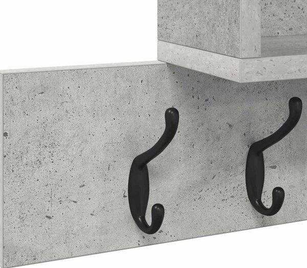 Fali Kabáthorog Beton Szürke 100 x 12 x 43,5 cm Faanyag