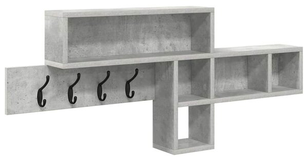 Fali Kabáthorog Beton Szürke 100 x 12 x 43,5 cm Faanyag