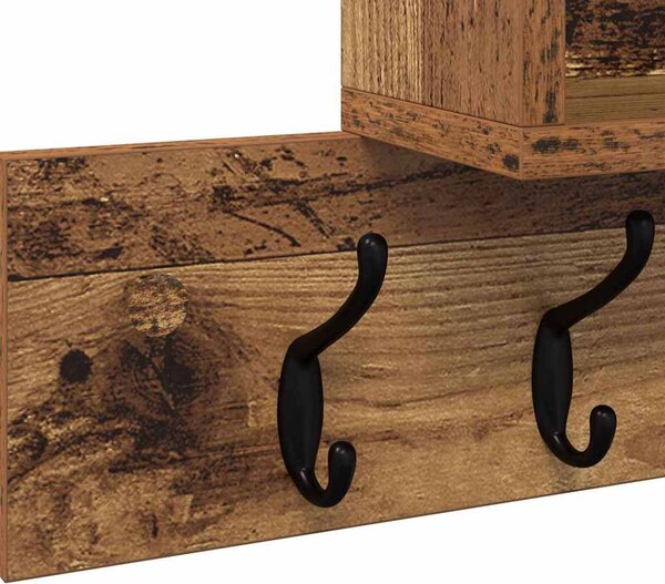 Fali Kabáthorog polcokkal Öreg fa 100 x 12 x 43,5 cm Faanyag