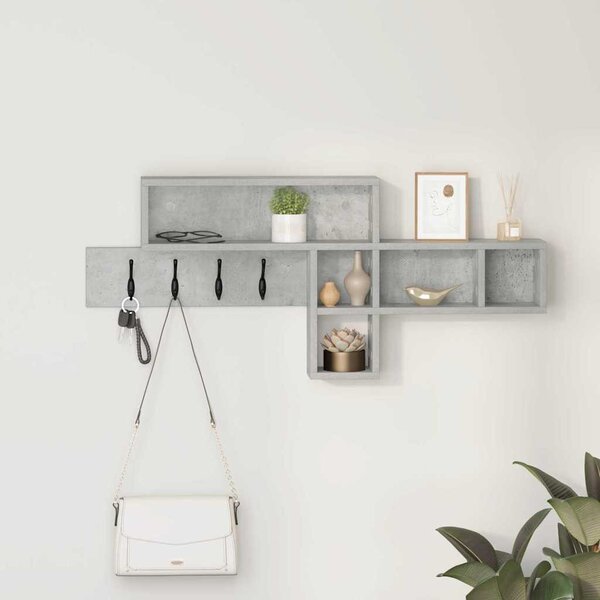 Fali Kabáthorog Beton Szürke 100 x 12 x 43,5 cm Faanyag