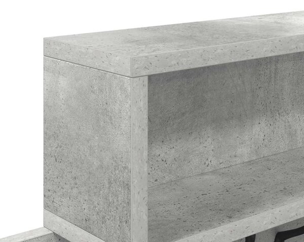 Fali Kabáthorog Beton Szürke 100 x 12 x 43,5 cm Faanyag