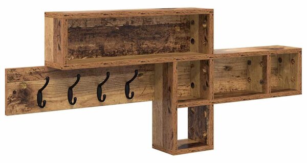 Fali Kabáthorog polcokkal Öreg fa 100 x 12 x 43,5 cm Faanyag