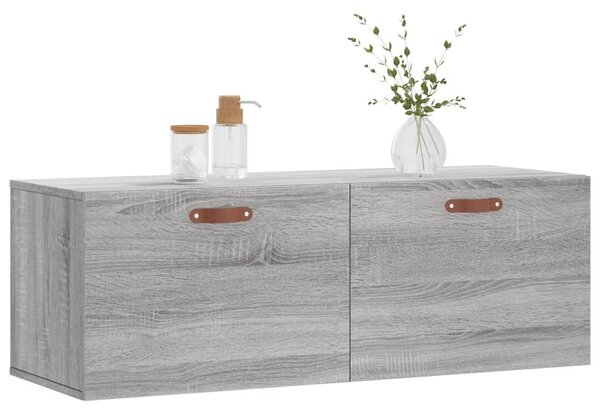 Szürke sonoma színű szerelt fa faliszekrény 100 x 36,5 x 35 cm