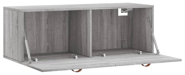 Szürke sonoma színű szerelt fa faliszekrény 100 x 36,5 x 35 cm