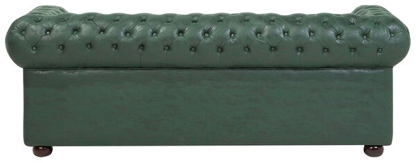 Kanapé 3 személyes CHESTERFIELD Műbőr Zöld