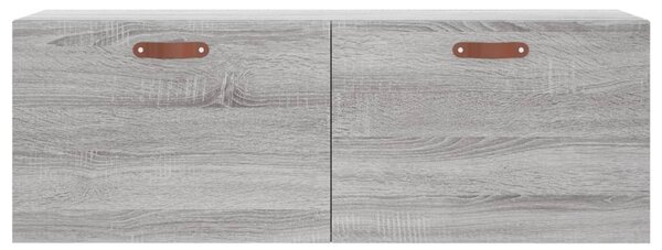 Szürke sonoma színű szerelt fa faliszekrény 100 x 36,5 x 35 cm