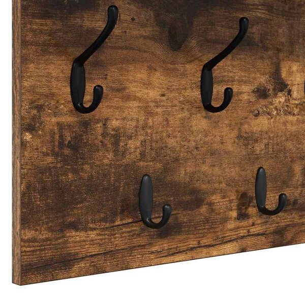 Fali Kabáthorog polcokkal Füstölt tölgy 80 x 40 x 12 cm Faanyag