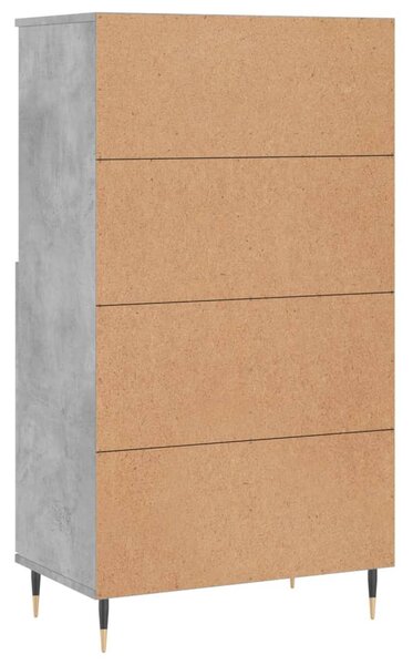 Betonszürke szerelt fa magasszekrény 60 x 36 x 110 cm