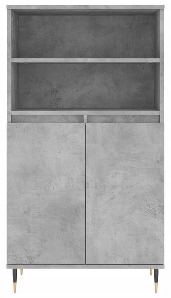 Betonszürke szerelt fa magasszekrény 60 x 36 x 110 cm