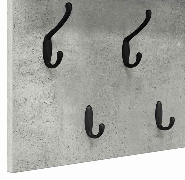 Fali Kabáthorog polcokkal Beton Szürke 100 x 40 x 12 cm Faanyag