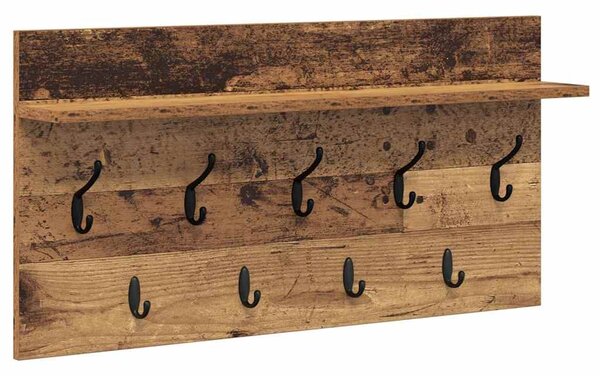 Fali Kabáthorog polcokkal Öreg fa 80 x 40 x 12 cm Faanyag