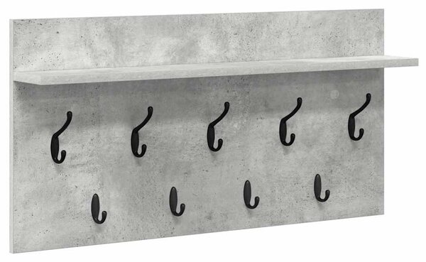 Fali Kabáthorog polcokkal Beton Szürke 80 x 40 x 12 cm Faanyag