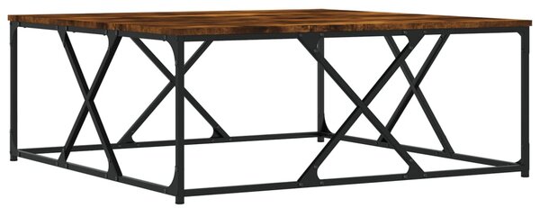 Füstös tölgy színű szerelt fa dohányzóasztal 100x100x40 cm