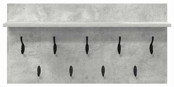Fali Kabáthorog polcokkal Beton Szürke 80 x 40 x 12 cm Faanyag