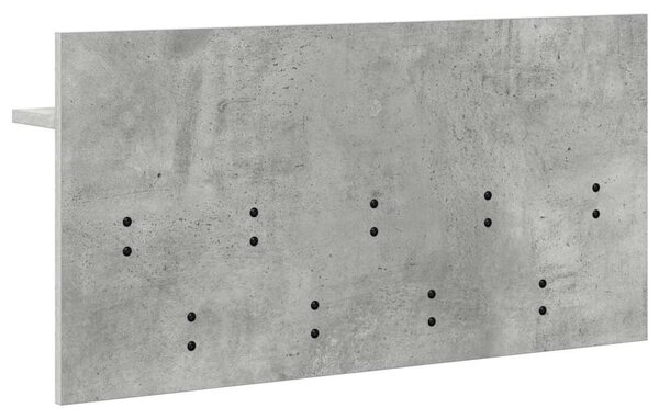 Fali Kabáthorog polcokkal Beton Szürke 80 x 40 x 12 cm Faanyag