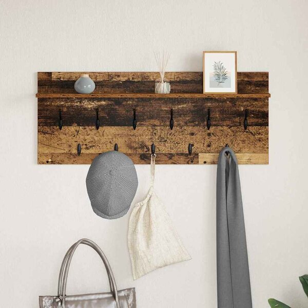 Fali Kabáthorog polcokkal Öreg fa 100 x 40 x 12 cm Faanyag