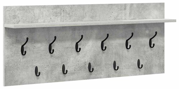 Fali Kabáthorog polcokkal Beton Szürke 100 x 40 x 12 cm Faanyag