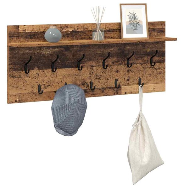 Fali Kabáthorog polcokkal Öreg fa 100 x 40 x 12 cm Faanyag