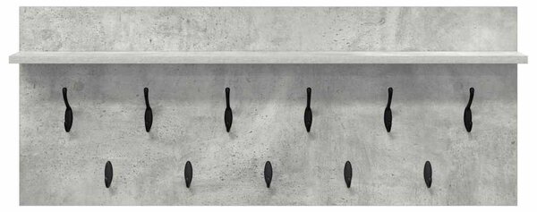 Fali Kabáthorog polcokkal Beton Szürke 100 x 40 x 12 cm Faanyag