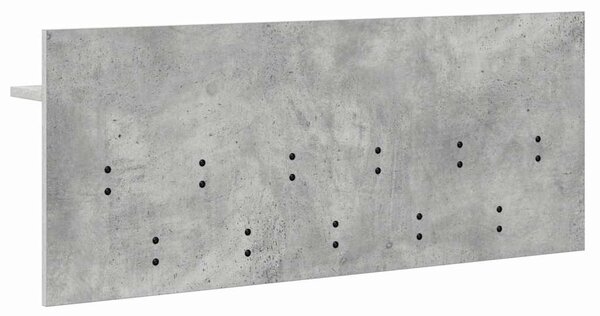 Fali Kabáthorog polcokkal Beton Szürke 100 x 40 x 12 cm Faanyag