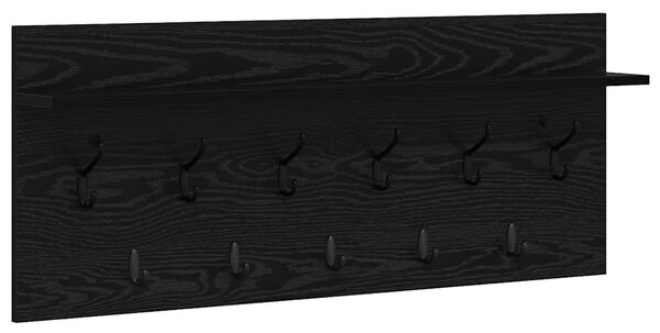 Fali Kabáthorog polcokkal Fekete tölgy 100 x 40 x 12 cm Faanyag
