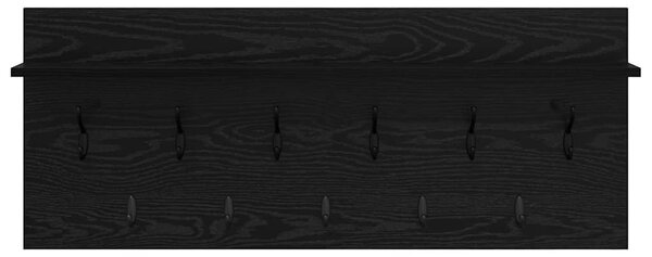 Fali Kabáthorog polcokkal Fekete tölgy 100 x 40 x 12 cm Faanyag