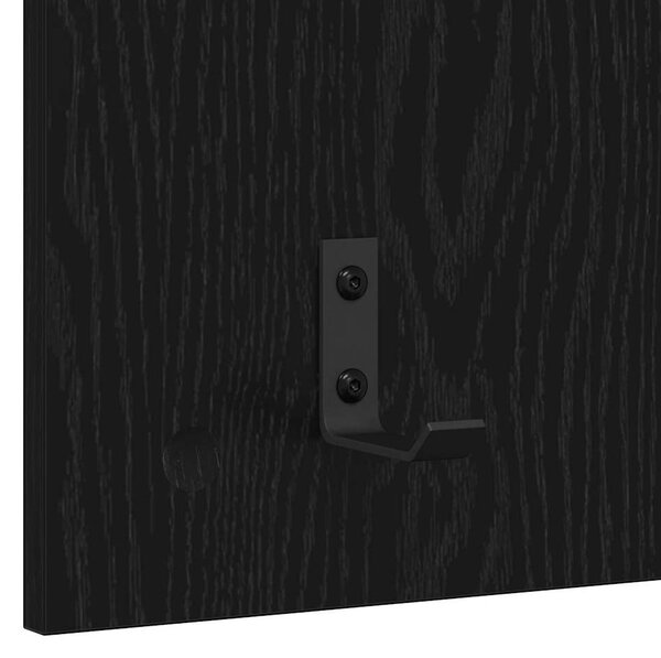 Fali Kabáthorog polcokkal Fekete tölgy 40 x 10 x 90 cm Faanyag