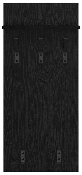 Fali Kabáthorog polcokkal Fekete tölgy 40 x 10 x 90 cm Faanyag