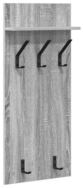 Fali Kabáthorog polcokkal Szürke Sonoma 40 x 10 x 90 cm Faanyag
