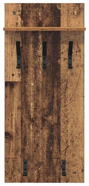 Fali Kabáthorog polcokkal Öreg fa 40 x 10 x 90 cm Faanyag