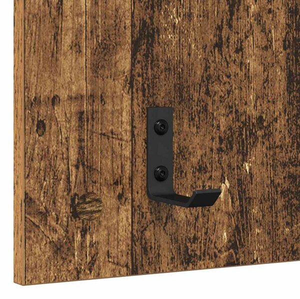 Fali Kabáthorog polcokkal Öreg fa 40 x 10 x 90 cm Faanyag
