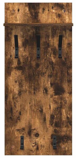 Fali Kabáthorog polcokkal Füstölt tölgy 40 x 10 x 90 cm Faanyag