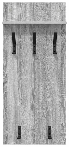 Fali Kabáthorog polcokkal Szürke Sonoma 40 x 10 x 90 cm Faanyag
