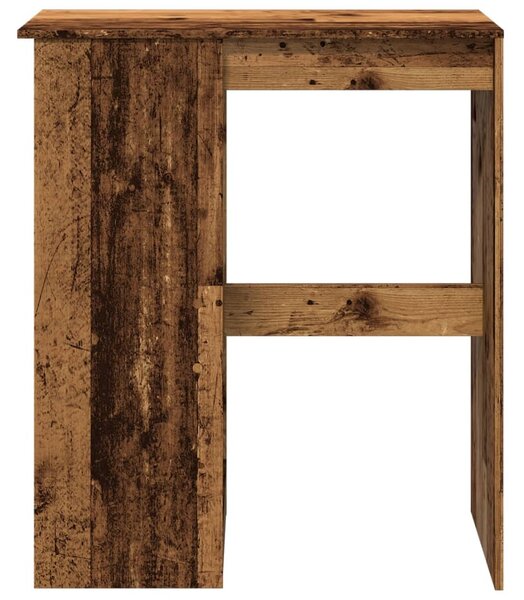 Antik fa színű szerelt fa bárasztal tárolókkal 90x47,5x103,5 cm