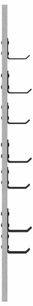 Fali Kabáthorog tárolóval Beton Szürke 30 x 1,5 x 80 cm Faanyag