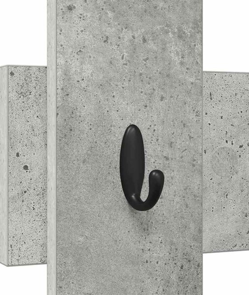 Fali Kabáthorog tárolóval Beton Szürke 60 x 3 x 82 cm Faanyag