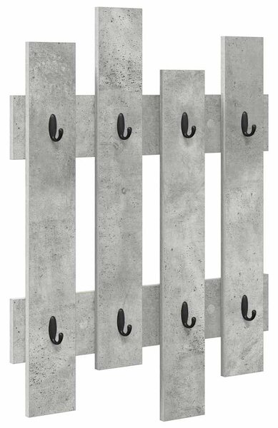 Fali Kabáthorog tárolóval Beton Szürke 60 x 3 x 82 cm Faanyag