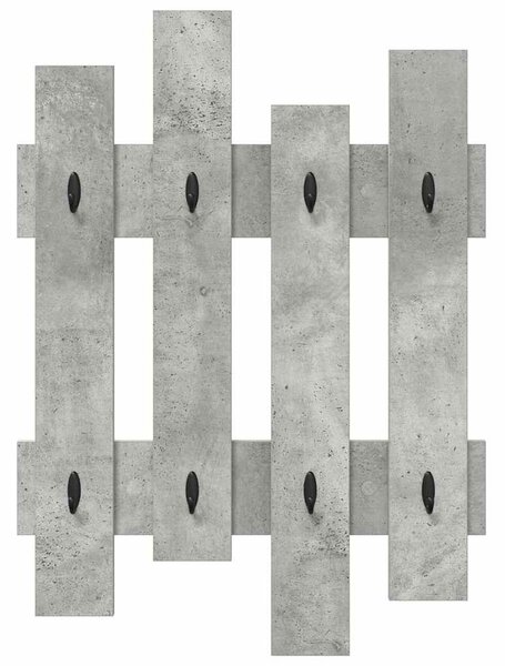 Fali Kabáthorog tárolóval Beton Szürke 60 x 3 x 82 cm Faanyag