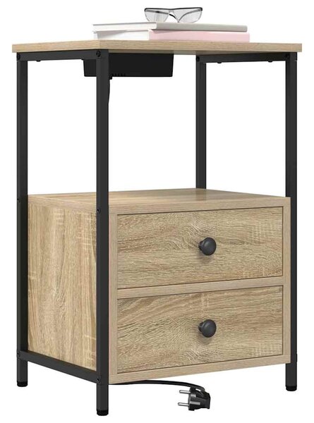 Éjjeliszekrény 2 db Sonoma tölgy 40 x 31 x 60 cm Szerelt Fa