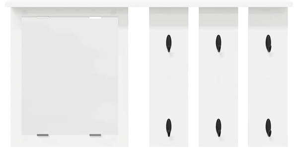 Fali Kabáthorog polcokkal Fehér 85 x 10 x 45 cm Faanyag