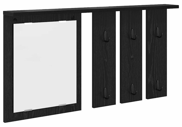 Fali Kabáthorog polcokkal Musta tammi 85 x 10 x 45 cm Faanyag