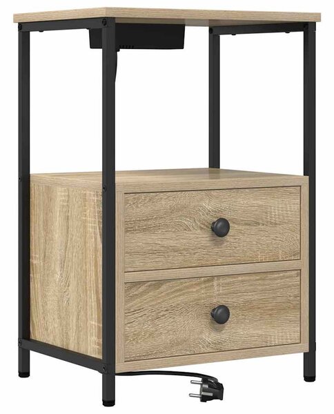 Éjjeliszekrény 2 db Sonoma tölgy 40 x 31 x 60 cm Szerelt Fa